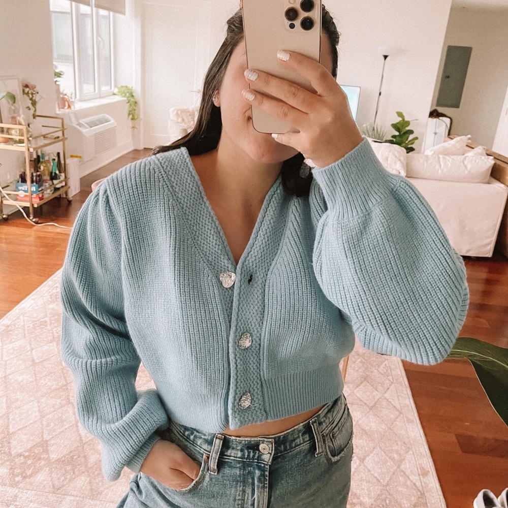 Blue Cropped Sweater